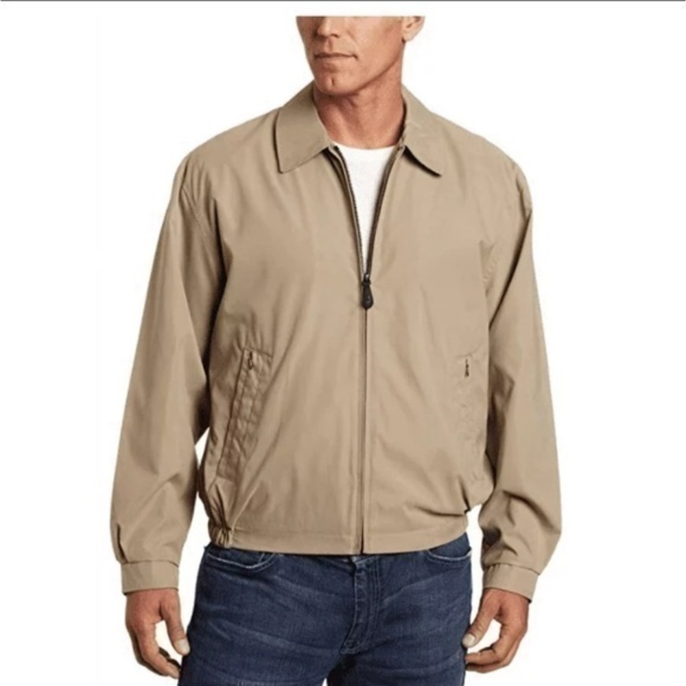 London Fog zip front golf beige jacket